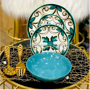 Service de table de style marocain de luxe <span class=keywords><strong>Jordan</strong></span>, 18 pièces, 24 pièces, assiettes à dîner pour manger, prix direct d'usine en gros - Product Image 2