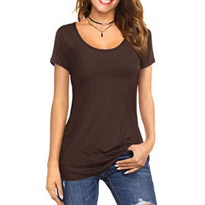 T-shirt d'été col rond pour femmes, estival et décontracté, en coton, 100% - Product Image 3