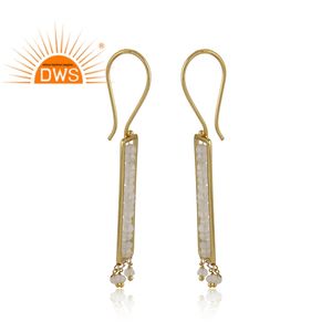 Pendientes de plata de ley 925 con piedra de luna de arcoíris Natural, joyería colgante para mujeres - Product Image 2