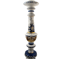 SAMBUCO CERAMICS Porte-bougie en céramique italienne fait main, forme cylindrique, décoration d'intérieur, fabriqué en Italie
