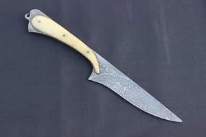 Cuchillo De Filete de acero de Damasco Hoja de acero al carbono Cuchillo de corte de cocina con hueso para uso deshuesado - Product Image 3