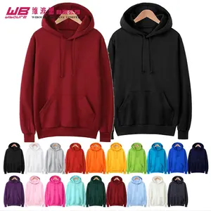 Wholesale custom made high quality 100% Cotton blank plain hoodies comfort mens apparel hoody black hoodies