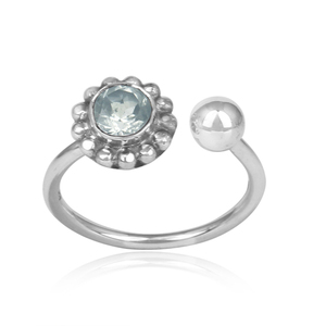 Anillo oxidado de plata esterlina de amatista verde de diseño Floral para mujer, proveedor de joyería, Colección clásica - Product Image 1