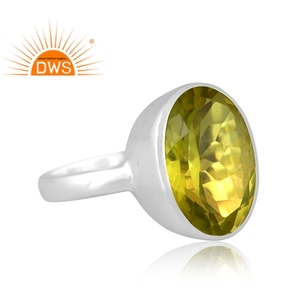 Designer Handmade Fine Sterling Silver Natural Doublet <b>Peridot</b> Quartz Gemstone Stackable <b>Ring</b> Jewelry Manufacturer - Product Image 3