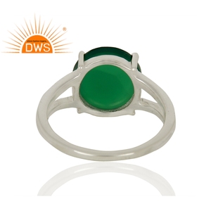 Stylish Green Onyx Gemstone Prong <b>Set</b> <b>Ring</b> Jewelry Manufacturer Women 925 <b>Sterling</b> <b>Silver</b> <b>Ring</b> Jewelry Supplier - Product Image 3