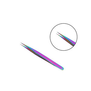 Pinzas profesionales de agarre de diamante de acero inoxidable de alta calidad, pinzas de extensión de pestañas con logotipo personalizado negro y dorado - Product Image 4