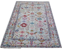 Tapis persan en laine noué à la main, couleur beige, design traditionnel, marque HII, style 5491, pour la maison et l'hôtellerie.