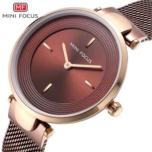 MINI FOCUS 0195L Elegant Ladies Quartz Watch High Quality Steel Waterproof Luxury Simple Design Ladies Watch