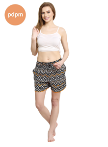 Pdpm las mujeres y las niñas cómodo estampado pantalones cortos/ropa de dormir/Walk/desgaste de la Yoga (negro) - Product Image 2