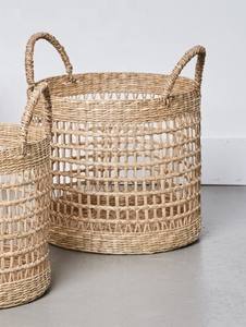 Ensemble de paniers de rangement en jonc de mer, benne à tissage naturel de haute qualité, vente en gros, livraison gratuite - Product Image 3