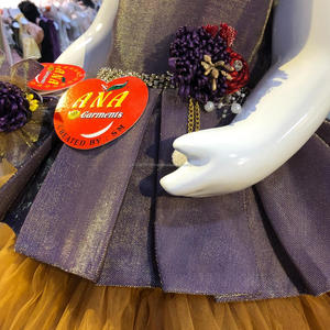 Ensemble de robes en tissu brillant pour petites filles, boîte de tissu plaqué, design brillant, robes de fête, bandeau à cheveux, nouvelle collection - Product Image 4