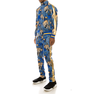 Survêtement pour hommes, impression personnalisée de Sublimation, avec panneau latéral, de haute qualité, en coton et polyester, fermeture éclair, vente en gros - Product Image 6