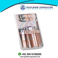 Ensemble de soins de beauté Golden Beauty, kit de manucure et pédicure, coupe-ongles |   Kit de toilettage professionnel 18-en-1, outils pour les ongles, ISO9001, 13485 CE