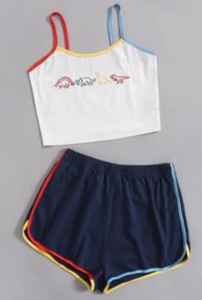 Soutien-gorge et short sexy pour femme, nouveau, logo personnalisé, bretelles fines, ensemble de sport pour adolescent, collection du Bangladesh, vente en gros, 2 pièces, - Product Image 3