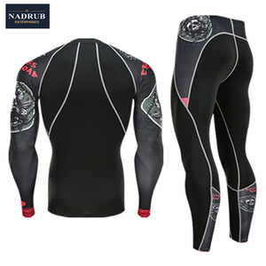 Leggings de sport PRO pour garçons, entraînement fitness, course à pied, gym, t-shirt à manches longues, polyester/nylon, taille élastique, léger, extensible - Product Image 5