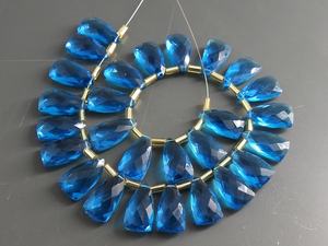 Tanzanite bleu Quartz à facettes longues trillions larme goutte verre pierre boucle d'oreille pour la fabrication de bijoux cristal Lampwork grossiste - Product Image 2