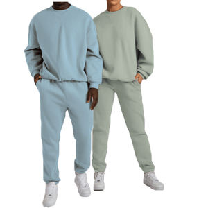 Unisex Custom Logo <b>Jogging</b> <b>Suit</b> 2-Piece Cotton Sweat <b>Suit</b> with Crew Neck Streetwear Style <b>for</b> Men <b>Women</b> Plus Size Available - Product Image 5