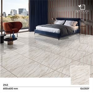 Baldosa de porcelana de 600X600MM, baldosas de cerámica de tablones rústicos de aspecto de cemento de superficie brillante impermeable de alto grado de exportador líder - Product Image 2