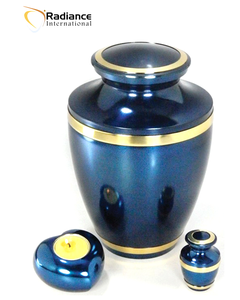 Urne funéraire artisanale en métal pour cendres humaines adultes, urne commémorative décorative, conteneur funéraire au design personnalisé - Product Image 1