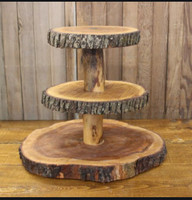 Hout Plakjes Cupcake Stand