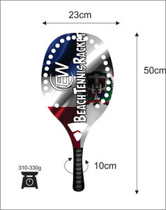 Raquettes de beach tennis et de padel sur mesure avec logos en fibre de carbone et verre, combinaisons de couleurs, poids 310-330g, longueur 50cm - Product Image 4