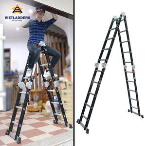 Escalera Plegable Industrial de Aluminio de 4 Peldaños, Capacidad de Carga de 300 kg, Portátil, para Uso Doméstico, Diseño Moderno, para Almacén o Supermercado - Product Image 4