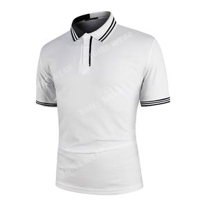 Polo de verano para hombre de alta calidad 100% algodón antiarrugas patrón sólido Jersey tela Color bloque Patchwork cuello Polo - Product Image 1