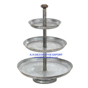 Dessus de table de haute qualité en métal décoratif d'intérieur design moderne à bas prix plateau galvanisé en métal à 3 niveaux personnalisation disponible - Product Image 2