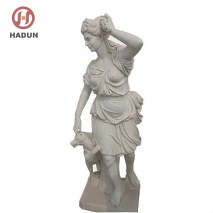Di alta Qualità In Marmo Greco donna con il cane statua di intaglio scultura - Product Image 6