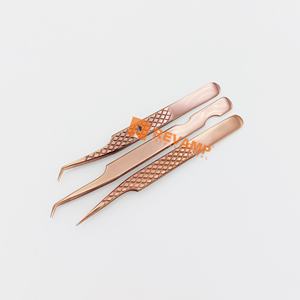 แหนบต่อขนตาสแตนเลสสีโรสโกลด์ระดับมืออาชีพ 45 องศา สำหรับแยกขนตาและเพิ่มวอลลุ่ม ป้องกันแม่เหล็ก รุ่นปรับปรุงใหม่ - Product Image 5