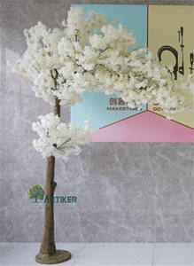 En gros 2.6m haute décoration de mariage en intérieur <span class=keywords><strong>pas</strong></span> <span class=keywords><strong>cher</strong></span> arc artificiel blanc cerise fleur arbre fleur - Product Image 6