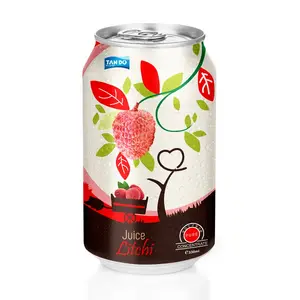 Bebidas meşrubat dolum makinesi oem pazarı toptan 330ml alüminyum can lychee suyu taze meyve suyu