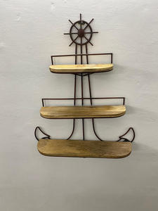 Farmhouse Iron Anchor Wall <b>Shelf</b> Foldable Convertible Storage Rack Living Room Kitchen Bathroom Gym Hotel Apartment Metal OEM - Product Image 5
