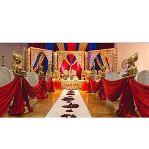 Ceremonia de boda india Estilo abierto Mandap Multicultural Boda Evento Decoración Mandap abierto Tallado dorado Boda abierta Mandap EE. UU. - Product Image 1