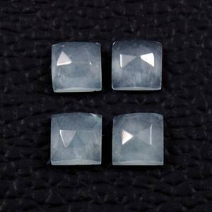 Piedra Natural de Aguamarina lechosa para fabricación de joyas, piedra preciosa cuadrada, facetada, suelta, calibre de tamaño 6x6mm, precio al por mayor - Product Image 3