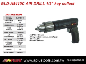 APLUS Taladro de Aire Reversible, Herramienta Neumática Personalizable, Tipo de Engranaje de Carcasa Compuesta de Portabrocas de 1/2 \ ", de" - Product Image 4