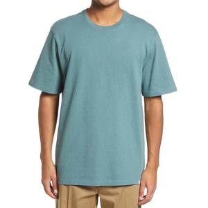 Camiseta clásica de cuello redondo de gran tamaño para hombre, camisetas de Jersey fino de algodón hilado en anillo peinado - Product Image 2