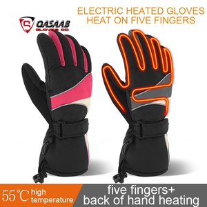 Guantes de esquí calefactables eléctricos con carga USB y batería, para snowboard, de cinco dedos, gruesos, para invierno - Product Image 2