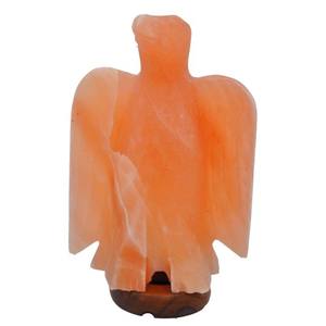 Lampe à sel rose de l'Himalaya en forme d'aigle du Pakistan Verre sculpté à la main avec panier d'ange floral Lampe à sel unique - Product Image 1
