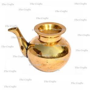 Pot à eau en laiton de qualité supérieure Lota en couleur or avec motif religieux, taille et forme personnalisées, technique de moulage pour la consommation d'eau - Product Image 1