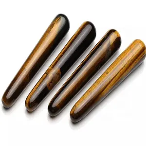 Tiger Eye Crystal Wand Edelsteen Meditatie Healing Stok Wees Wand Voor Massage Van Gezicht Wallen Pijnbestrijding