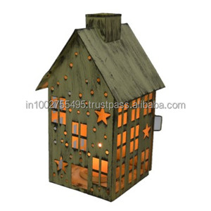 Iron Handmade <b>Tea</b> <b>Light</b> Holder Hut Design Different Finishes Home Pillar <b>Christmas</b> Holiday Halloween Decorations Candle Holders - Product Image 2