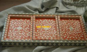 แม่แตงถาดเสิร์ฟงานหัตถกรรมทำจากไม้ไข่มุก,ถาดของขวัญสำหรับตกแต่งบ้านสไตล์อาหรับรอมฎอน - Product Image 2