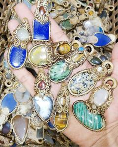 Colgante de arcilla polimérica Natural, mezcla de piedras preciosas, hecho a mano, lote de piedras preciosas talladas - Product Image 2