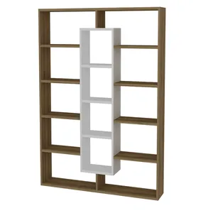 Ample Cheap Decorative Bookcase Walnut-White - Bookcase Living Room Furniture unassembled bookshelf modern panel furniture turki