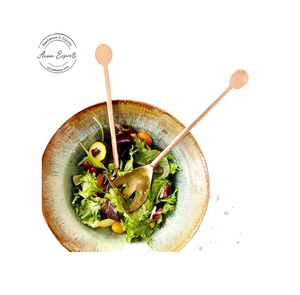 Ensemble de cuillères à salade et de fourchettes en laiton finition cuivre, design élégant de qualité supérieure, parfait pour les repas de luxe et les cadeaux. - Product Image 2