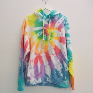 เสื้อฮู้ดมัดย้อมผ้ากรดสูงโอเวอร์ไซส์ผ้าฝรั่งเศสผ้าเทอร์รี่ผ้าทอไหล่ตกสไตล์ฮิปฮอปมีซิปปักลายพิมพ์ขนแกะฤดูหนาว - Product Image 2