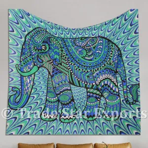Tapestry Wall Hanging Indian Wall Decor Cotton Beach Throw Blanket Indian Wall Art Traditional Good Luck Elephant Home Decor