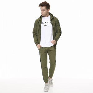 Men's Hooded Track Suit With Drawstring & Front Full Zip Front Pockets Custom Logo Brand Sweat Suit - Product Image 6