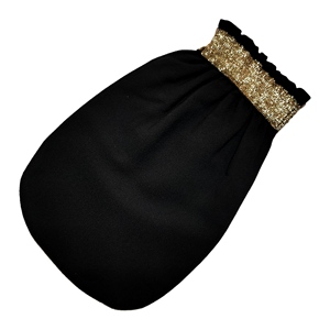 Gants de bain élégants végétaliens de qualité supérieure, entièrement noirs, prix réduits sur commande en gros - Product Image 4